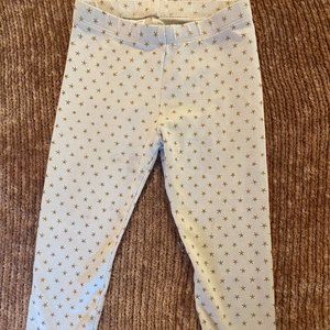 tea white leggings with gold star glitter details 18M